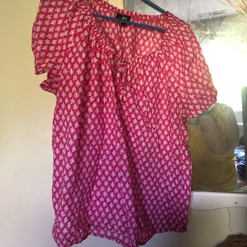 Ellos Red Patterned Women's Blouse